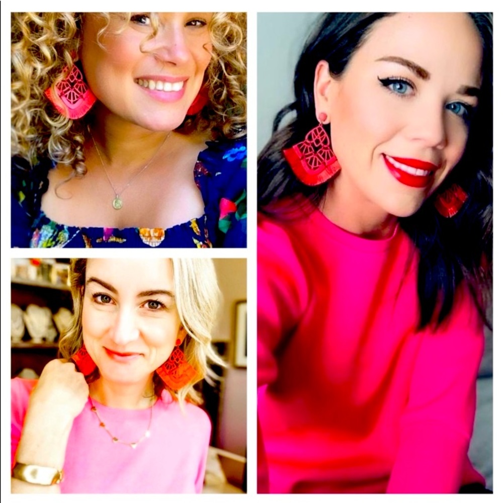 :: Stella & Dot | RED Alexandria Statement Earrings Retired